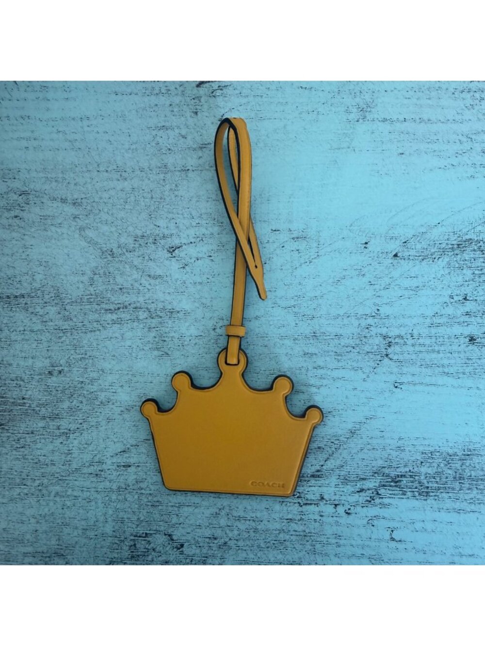 Crown-Shaped Leather Coach Luggage/Purse Tag With Strap NWOT